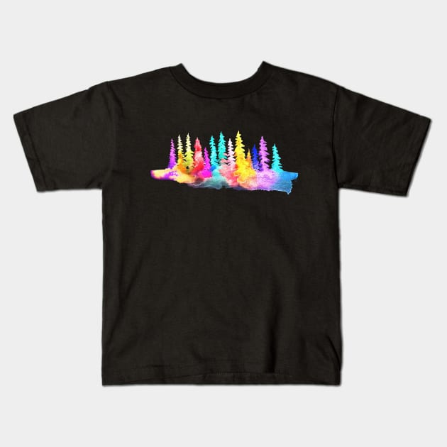 Neon forest Kids T-Shirt by Whettpaint